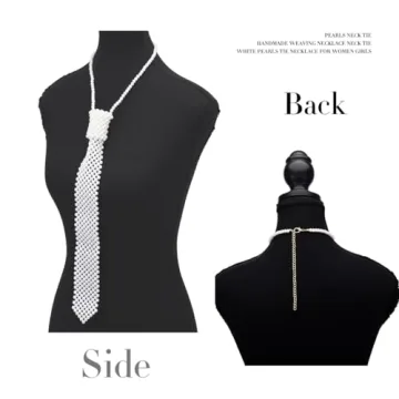 Elegant Bmirth Pearls Neck Tie for Women - Handmade Accessories
