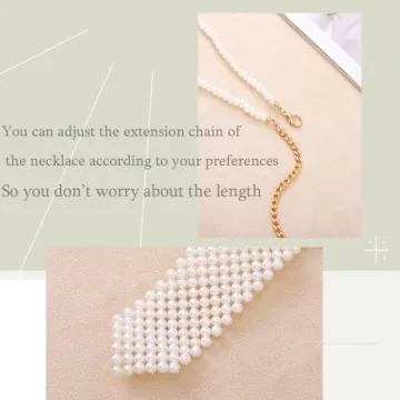 Elegant Bmirth Pearls Neck Tie for Women - Handmade Accessories
