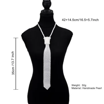 Elegant Bmirth Pearls Neck Tie for Women - Handmade Accessories