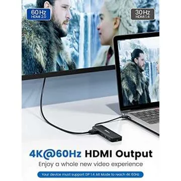 Dockteck USB-C Hub 4K 60Hz Multiport Adapter 5-in-1