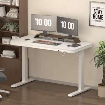 AIMEZO Standing Desk with Drawers, Adjustable Height Stand Up Desk, USB Ports,Sit to Stand Desk with...