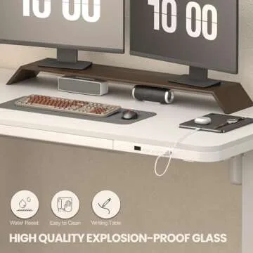 AIMEZO Standing Desk with Drawers, Adjustable Height Stand Up Desk, USB Ports,Sit to Stand Desk with Drawer Storage - 45"x23" White Desktop/Frame - Computer Workstation for Home & Office