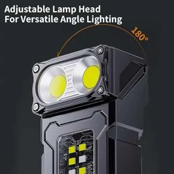 WARSUN DC08 Swivial Flashlight, EDC Flashlight, Led Flashlight, Compact Flashlight, Small Flashlight Rechargable, Back Clip, Magnetic Flashlight Emergency, Walk Dog