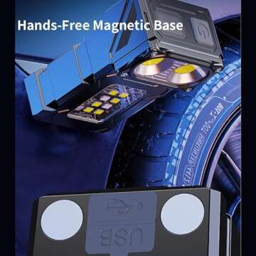 WARSUN DC08 Swivial Flashlight, EDC Flashlight, Led Flashlight, Compact Flashlight, Small Flashlight Rechargable, Back Clip, Magnetic Flashlight Emergency, Walk Dog