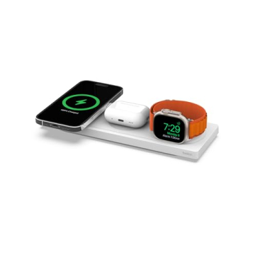 Belkin MagSafe 3-in-1 Wireless Charging Pad - Fast Charging for iPhone, Apple Watch & AirPods in Whi...
