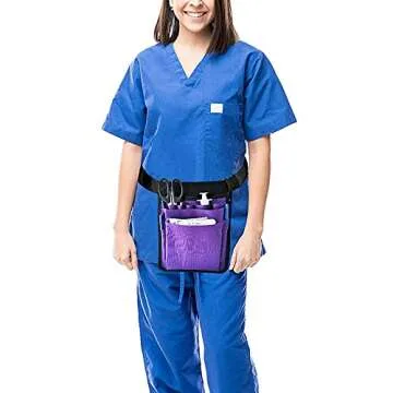 Nurse Utility Organizer Belt Fanny Pack Hip Bag Waist Pack Pouch Case for Medical Scissors Care Kit Tool (purple)