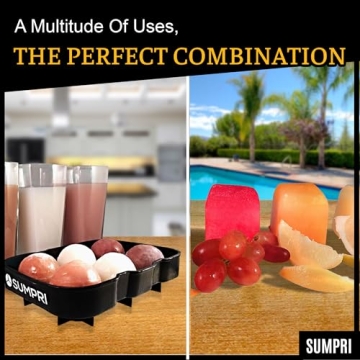 SUMPRI Sphere Ice Mold & Big Ice Cube Trays for Drinks