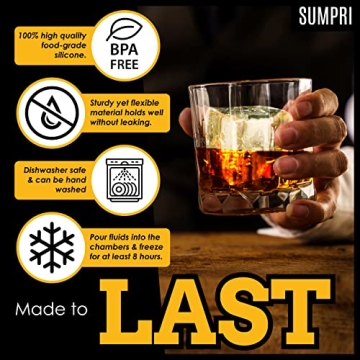 SUMPRI Sphere Ice Mold & Big Ice Cube Trays for Drinks