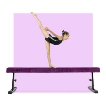 Milliard Patented Adjustable Balance Beam, High and Low (8 Feet) Floor Beam Suede Gymnastics Competition Style Training with Legs