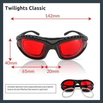 TrueDark Twilights Classic Blue Light Blocking Glasses - Reduce Eye Strain and UV Glare for Better S...
