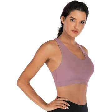 RUNNING GIRL Sports Bra for Women, Criss-Cross Back Padded Strappy Sports Bras Medium Support Yoga B...