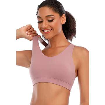 RUNNING GIRL Sports Bra for Women, Criss-Cross Back Padded Strappy Sports Bras Medium Support Yoga Bra with Removable Cups