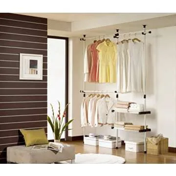 PRINCE HANGER, Double 2 Tier Hanger & Shelves, Clothing Rack, Closet Organizer, clothes rack, Closet...