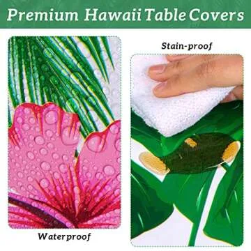 Durony Hawaii Palm Leaves Tablecloths for Tropical Parties