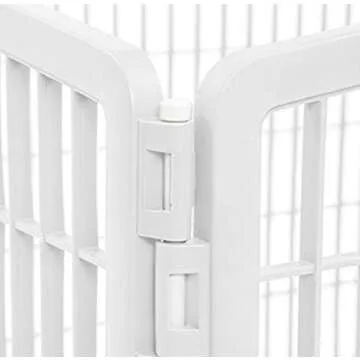 IRIS USA 24" Exercise 4-Panel Pet Playpen with Door, Dog Playpen, Puppy Playpen, for Small and Medium Dogs, Keep Pets Secure, Easy Assemble, Rust-Free, Heavy-Duty Molded Plastic, Customizable, White