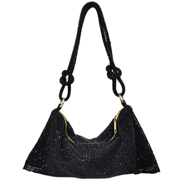 Rhinestone Hobo Bag for Women Rhinestone Purses Sparkly Evening Handbag Shiny Diamond Purse for Wedd...