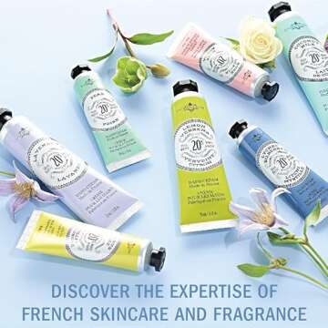 La Chatelaine Hand Cream Trio Tin, Mothers Day Gift Set, Natural Hand Lotion, Made in France with 20% Organic Shea Butter, Nourishing (Lavender, Lychee Bilberry & Lemon Verbena) 3 x 1 fl oz