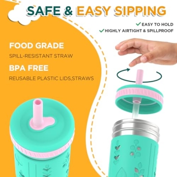 Tronco Stainless Steel Sippy Toddler Cups for Kids
