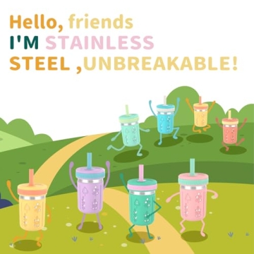 Tronco Stainless Steel Sippy Toddler Cups for Kids