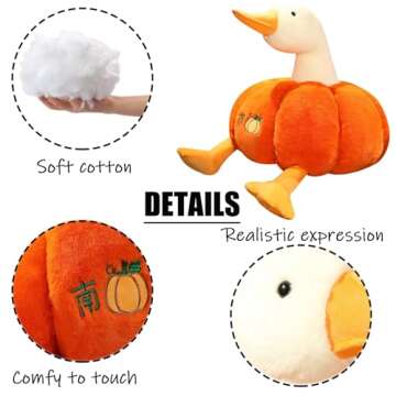 AMLHNA Stuffed Pumpkin Fluffy Duck Pumpkin Plush Toy Soft Couch Throw Pillow Pumpkins Toys Gift Party Favors(11 inch)
