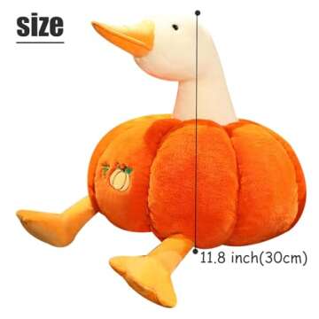 AMLHNA Stuffed Pumpkin Fluffy Duck Pumpkin Plush Toy Soft Couch Throw Pillow Pumpkins Toys Gift Party Favors(11 inch)