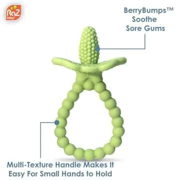 RaZbaby RaZberry Plus Baby Teether – Easy-to-Hold Toy for Teething Relief