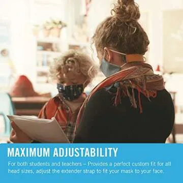 VELCRO Brand Face Mask Extender includes 4 Black Straps, 12” x 1” Comfortable and Adjustable Ear Savers, VEL-30084-USA