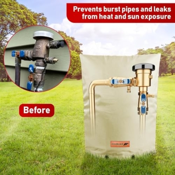 Redford Supply Co. Cold Snap (5°F) Backflow Preventer Insulation Cover, 16"W x 20"H, Pipe Insulatio...