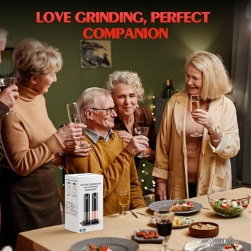 Electric Salt and Pepper Grinder Set - 2 Pack