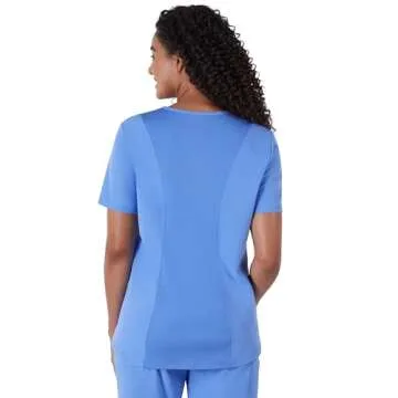 Hanes Women's Scrubs Healthcare Top, Moisture-Wicking Stretch Scrub Shirts, Ribbed Back Panel