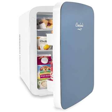 Cooluli 15L Mini Fridge for Bedroom - Car, Office Desk & College Dorm Room - 12v Portable Cooler & W...