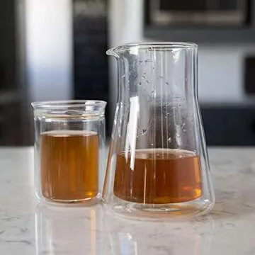 Fellow Stagg Double Wall Coffee Carafe - Vessel for Pour Over Manual Coffee Maker, Handblown Borosilicate Glass Decanter, 20 oz Clear Pitcher