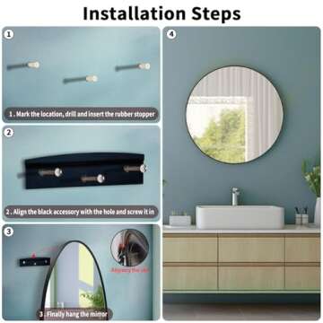 42 Inch Oversized Round Mirror in Gold - Modern Design