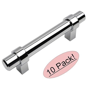 Cosmas 10 Pack Chrome Bar Cabinet Handles - Durable & Stylish