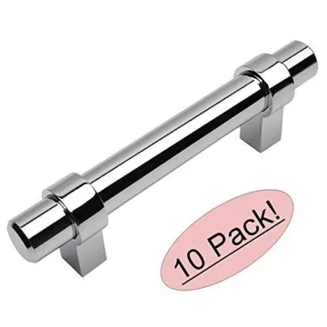 Cosmas 10 Pack Chrome Bar Cabinet Handles - Durable & Stylish