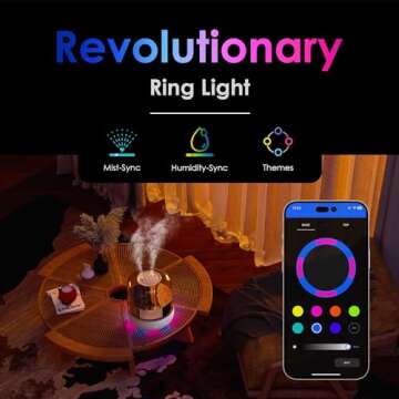 Airversa Humidifiers for Home Bedroom Large Room Smart Works with Apple Home over Thread 5.5L Cool Mist for Indoor Use App/Voice Control, Dazzling Lighting Effects (Clear, Humelle AH1)