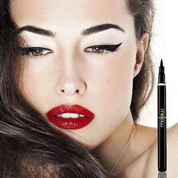 Liquid Eyeliner Pen - Long Wearing & Smudge Proof Precision Eye Liner Pencil Tool with Super Slim Fi...