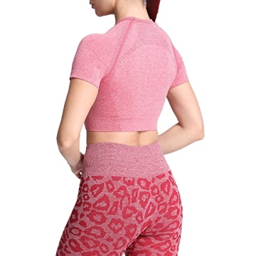 Aoxjox Women's Vital Workout Seamless Crop Top Red