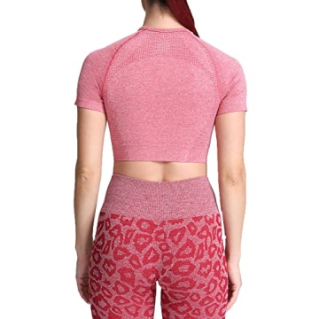 Aoxjox Women's Vital Workout Seamless Crop Top Red