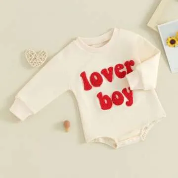Adorable Baby Boy Long Sleeve Romper for Valentine’s Day
