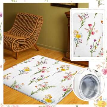 Wesiti Wildflower Baby Play Mat 50x50 Non-Slip Washable