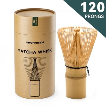 Bamboo Matcha Whisk 80/100/120 Prong, Traditional Japanese Chasen Matcha Stirrer -Authentic Japanese Bamboo Whisk For Matcha Tea (120prongs)