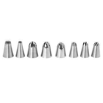 DodoBee 20 Pcs Piping Tips, Premium Stainless Steel Large Icing Tips, Cake Decorating Tips Supplies Kit Set - 8 Star tip for Piping, 10 Piping Bag with Tips and 2 Couplers Baking Supplies