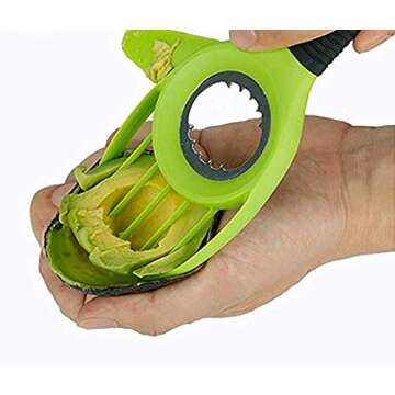 Simply Served 3-in-1 Avocado Tool: Split, Pit, Slice Safely, Store & Reduce Browning