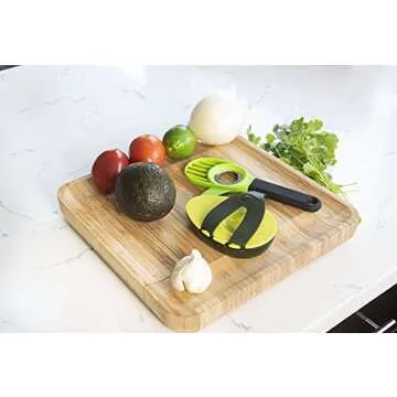 Simply Served 3-in-1 Avocado Tool: Split, Pit, Slice Safely, Store & Reduce Browning