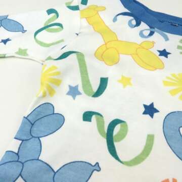 HonestBaby 2-Piece Pajamas Sleepwear PJs 100% Organic Cotton for Baby, Toddler, Kids, Boy, Birthday Bash Blue