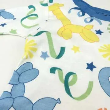 HonestBaby 2-Piece Pajamas Sleepwear PJs 100% Organic Cotton for Baby, Toddler, Kids, Boy, Birthday Bash Blue