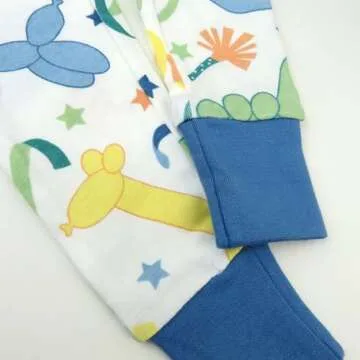 HonestBaby 2-Piece Pajamas Sleepwear PJs 100% Organic Cotton for Baby, Toddler, Kids, Boy, Birthday Bash Blue