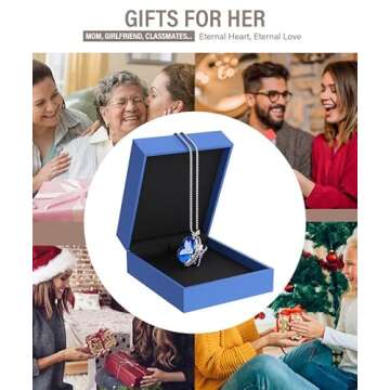 Priksia Necklaces for Women, Butterfly Pendant Necklace with Birthstone Crystals, Valentines Day Gifts for Her, Anniversary Birthday Jewelry for Women Mom Grandma Wife Girlfriend