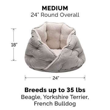 Furhaven 24" Round Pet Bed for Indoor Cats & Medium/Small Dogs, 100% Washable, For Pets Up to 35 lbs...